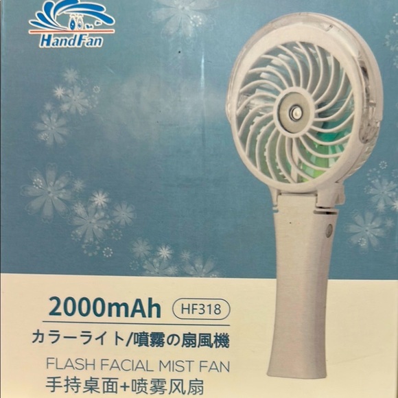 Tailgating Hand Fan Facial Mist + LED Light Exercise Travel Battery Op NEW! - Picture 5 of 16